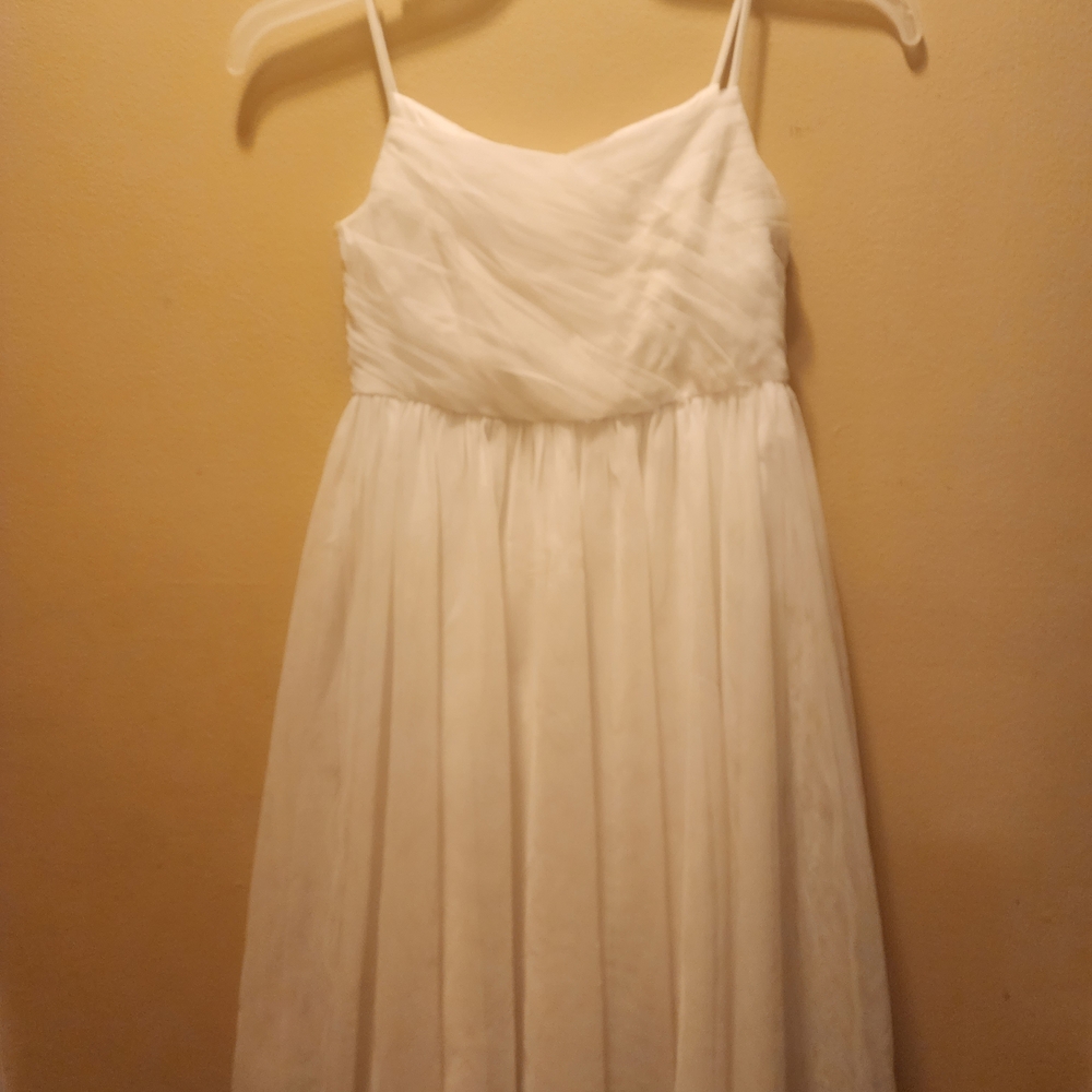 David's Bridal White Formal Kids Dress